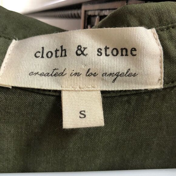CLOTH & STONE Fray Hem BD Shirt Burnt Olive S - Picture 9 of 10